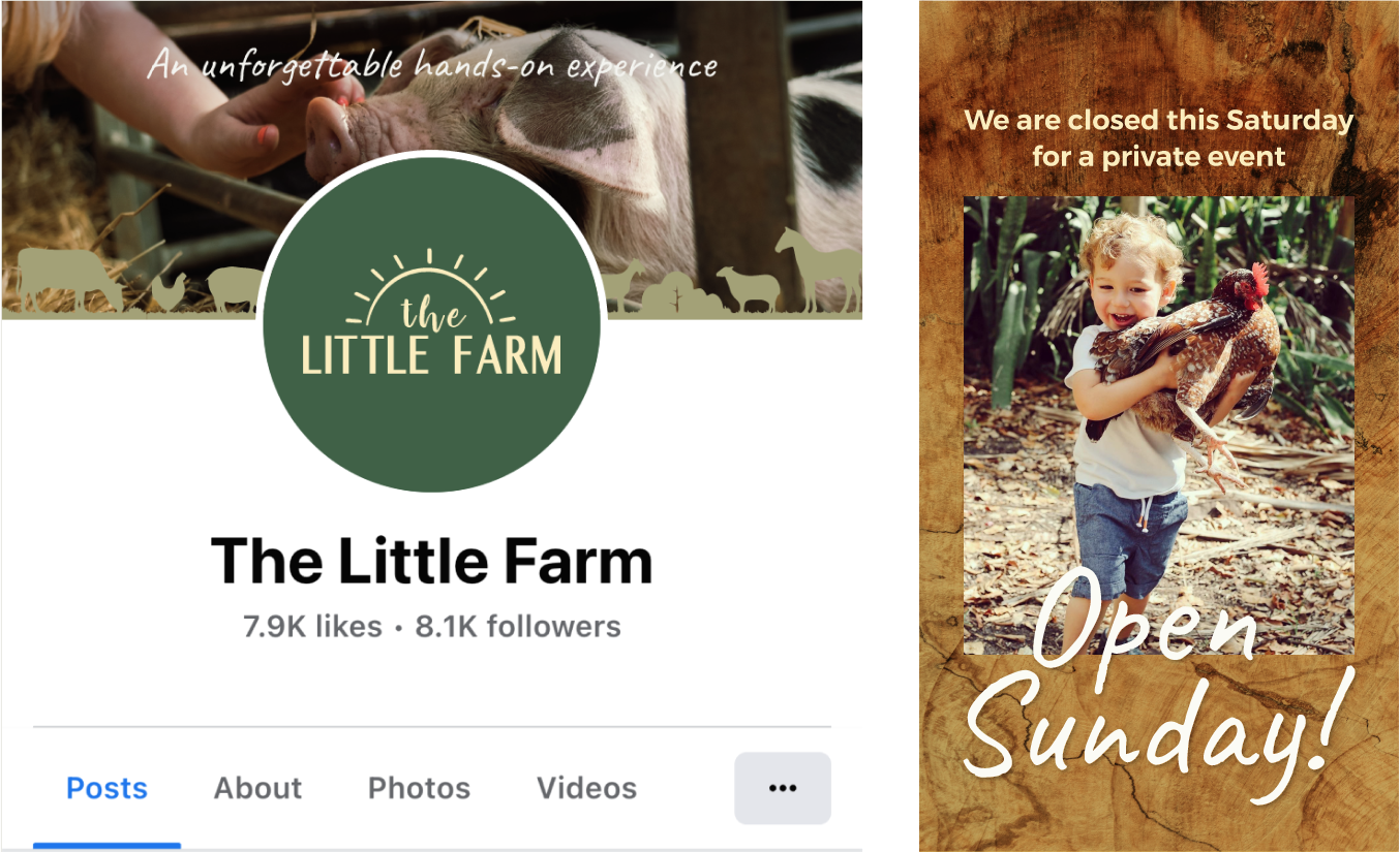 The Little Farm Facebook graphics and Instagram Story Template